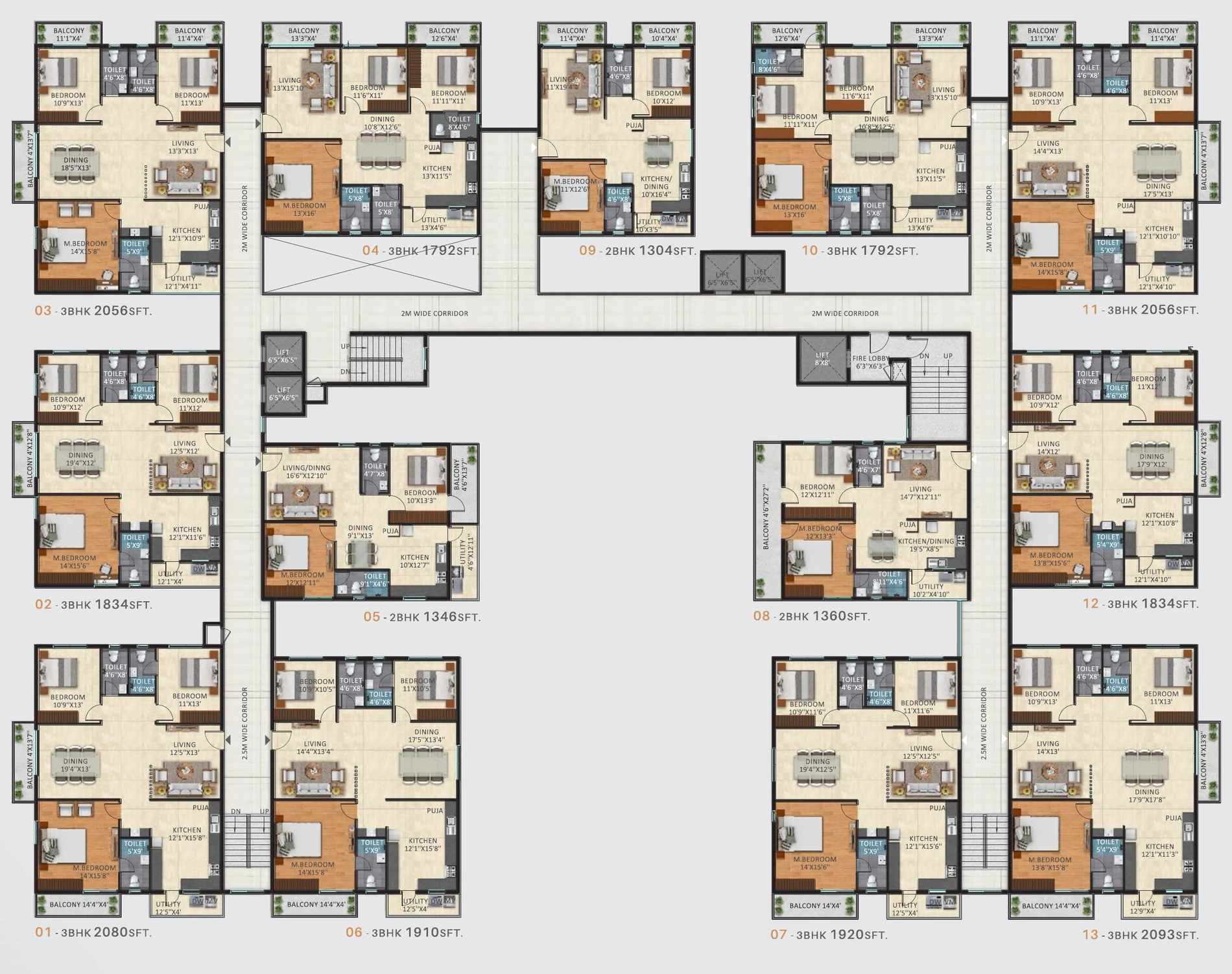 Sujay Global Elara — typical floor plan